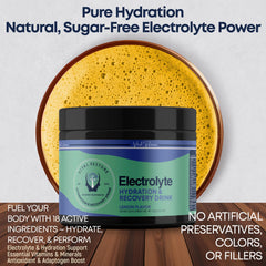 VitalRestore lemon flavor glass highlighting refreshing hydration without sugar