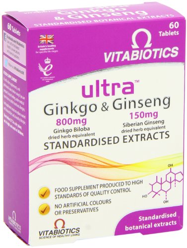 Vitabiotics Ultra Ginkgo Ginseng ingredients notes graphic for informed selection.