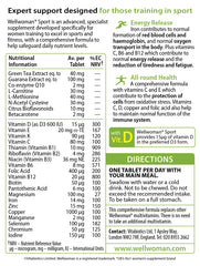 Vitabiotics Wellwoman Sport tablets closeup emphasizing compact daily tablets.