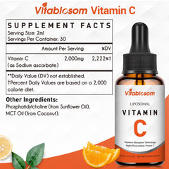 Vitablosom Liposomal Vitamin C vegan-friendly packaging and labeling