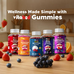 Vitabod Melatonin Gummies vegetarian badge conveys a plant-based option