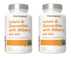 VitaCosmoX lutein-zeaxanthin bottle front for daily eye-support.