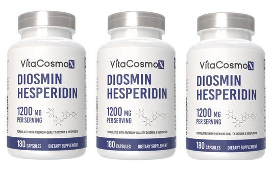VitaCosmoX Diosmin Hesperidin 1200mg bottle for daily wellness support