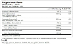 Vitacost Calcium Magnesium Vitamin D bottle pour shows easy dosing for bone health.