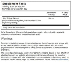 Vitacost Milk Thistle Extract capsules for antioxidant protection and daily wellness.