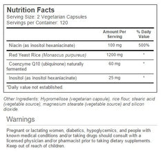 Vitacost Red Yeast Rice & CoQ10 capsules close-up for convenient daily use.