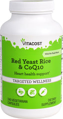 Vitacost Red Yeast Rice & CoQ10 bottle with no-flush niacin for everyday wellness.
