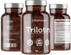Packaging highlights gluten-free and gelatin-free formula from VitaHaven Trilotin.