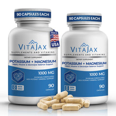 VITAJAX Potassium Magnesium 1000mg bottle front for heart and muscle support