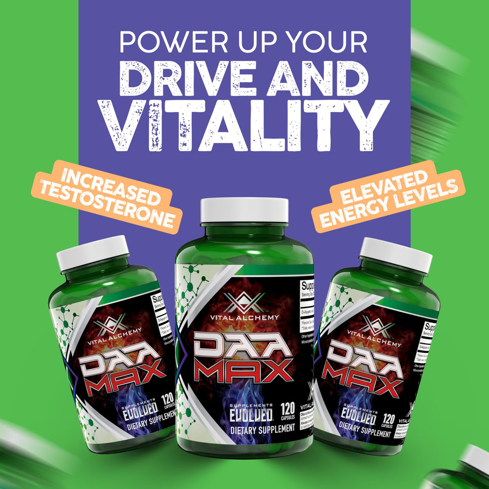 Vital Alchemy DAA MAX label closeup emphasizes USA-made quality