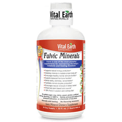 Vital Earth Minerals fulvic minerals liquid bottle ready for daily energy support.
