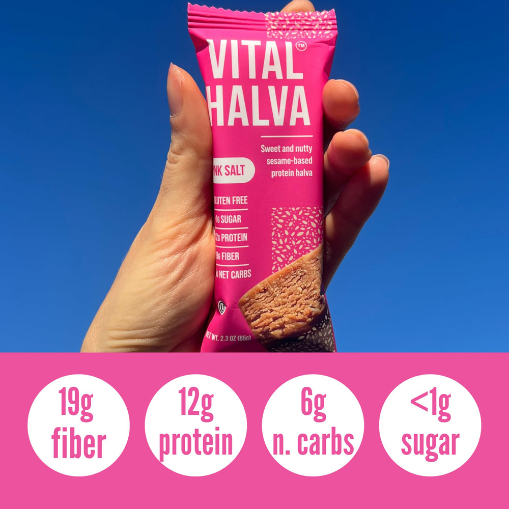 Vital Halva box of 10 bars on display.