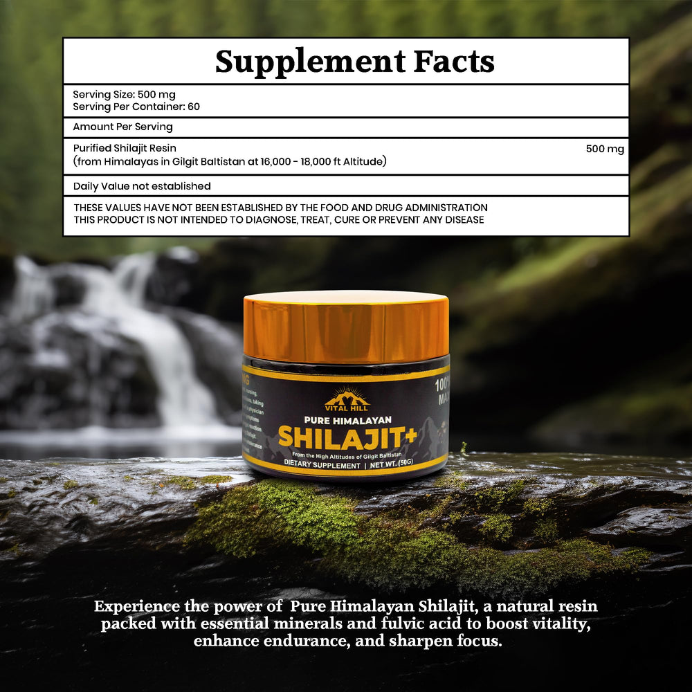 Vital Hill packaging photo emphasizes convenient 30g tin for on-the-go.