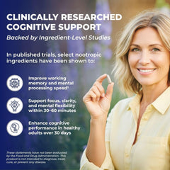 Vital Nootropic jar label highlights gluten-free, non-GMO quality and third-party testing.