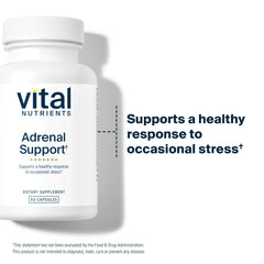 Vital Nutrients Adrenal Support packaging box conveys trusted quality