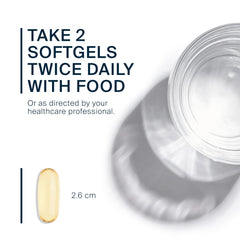 Vital Nutrients Borage Oil pour shot visual suggests easy mixing into meals for daily GLA intake.