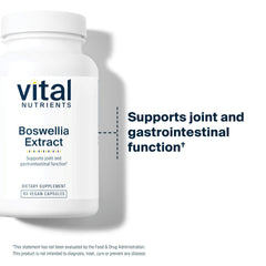 Vital Nutrients Boswellia Extract capsules box emphasizes trusted, quality formulation