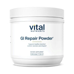 Vital Nutrients GI Repair Powder bottle showing gluten-free formula for gut support.