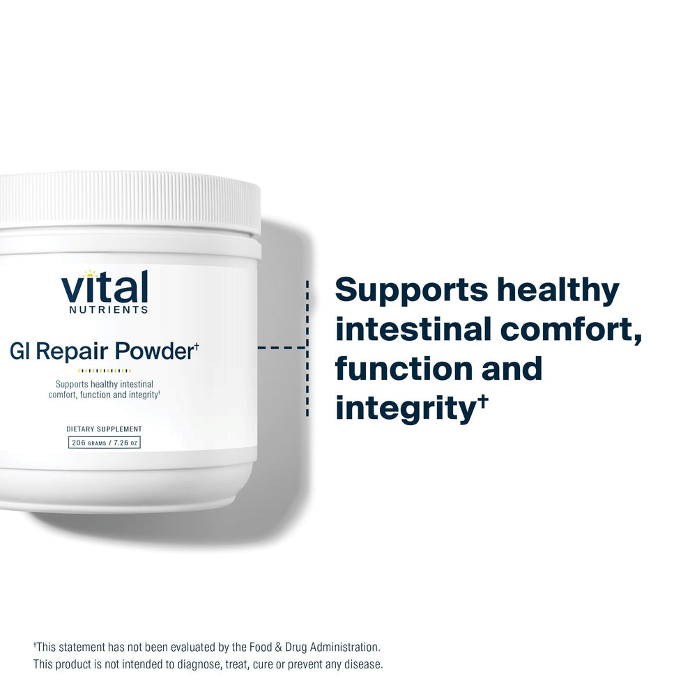 Vital Nutrients GI Repair Powder dispense action illustrating easy daily dosage.