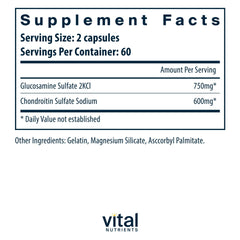 Vital Nutrients label close-up highlighting non-GMO and gluten-free formulation
