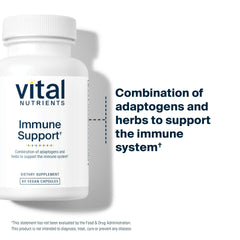 Vital Nutrients Immune Support bottle with capsules ready for a simple daily routine