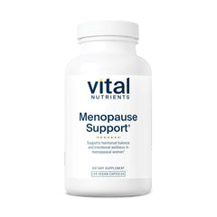 Vital Nutrients Menopause Support bottle label showing herbal blend for balance