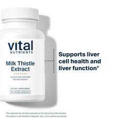 Vital Nutrients milk thistle label shows 80% silymarin potency