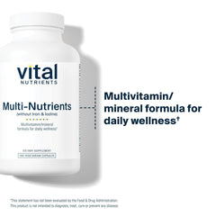 Label and ingredients of Vital Nutrients Multi-Nutrients highlight a clean formula.
