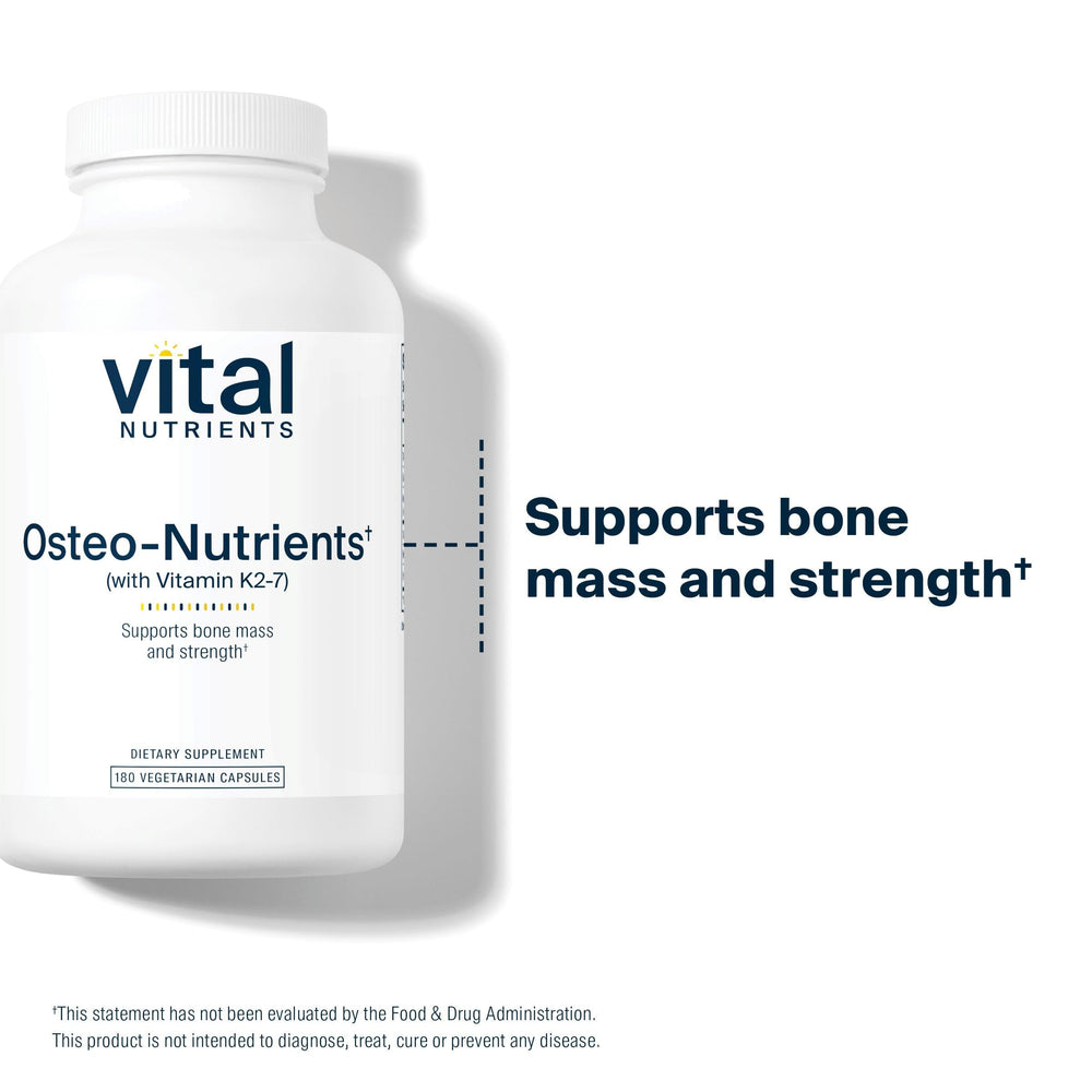 Vital Nutrients Osteo-Nutrients box packaging highlights clean vegan formula