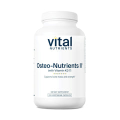 Vital Nutrients Osteo-Nutrients II bottle closeup showing bone-support formula.