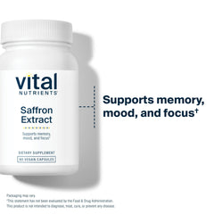 Vital Nutrients Saffron Extract on a shelf for everyday use and routine.