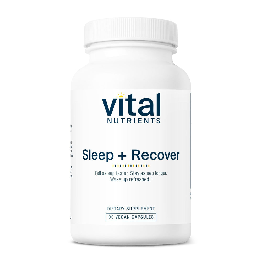 Vital Nutrients Sleep and Recover bottle supports calmness for a restful night.