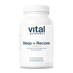 Vital Nutrients Sleep and Recover bottle supports calmness for a restful night.