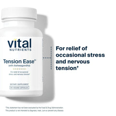 Vital Nutrients Tension Ease pour bottle demonstrating easy daily intake
