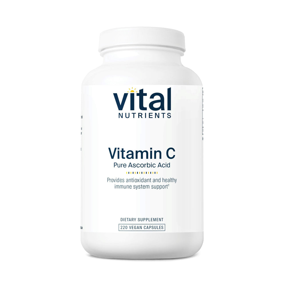 Vital Nutrients Vitamin C 1000mg bottle side view highlighting immune support potential