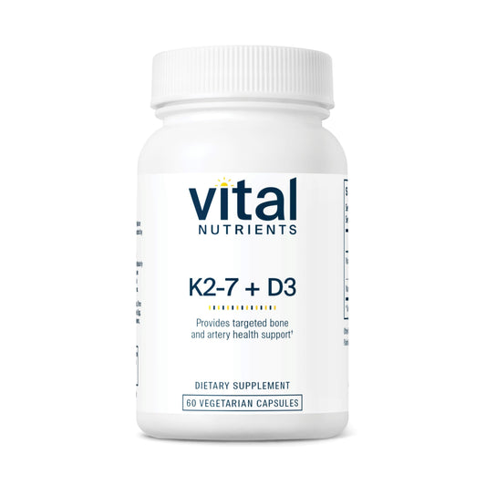 Vital Nutrients Vitamin D3 K2 2000 IU bottle poured for easy daily dosing.