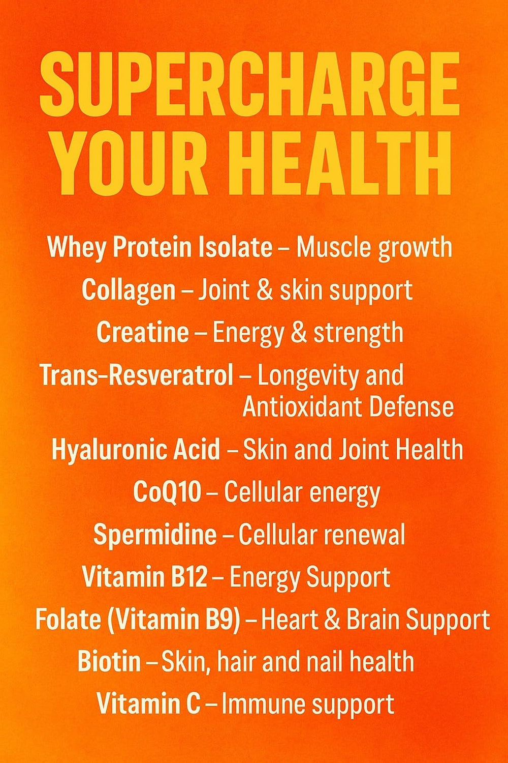 Ingredients label of Vital Nutrition All-in-One showing protein, collagen and creatine blend.