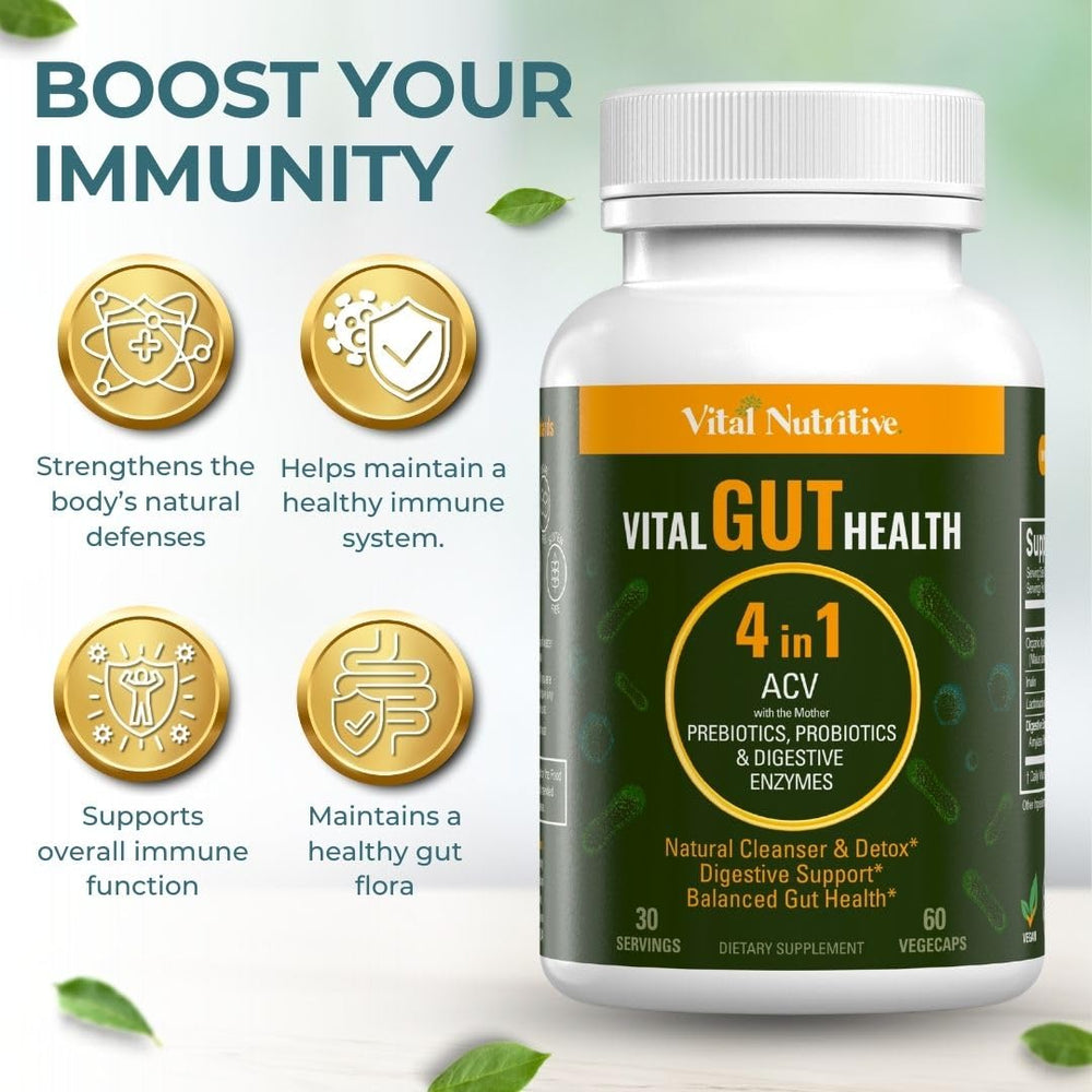 Vital Nutritive Immunity Support bottle suggests immune-friendly digestive boost.
