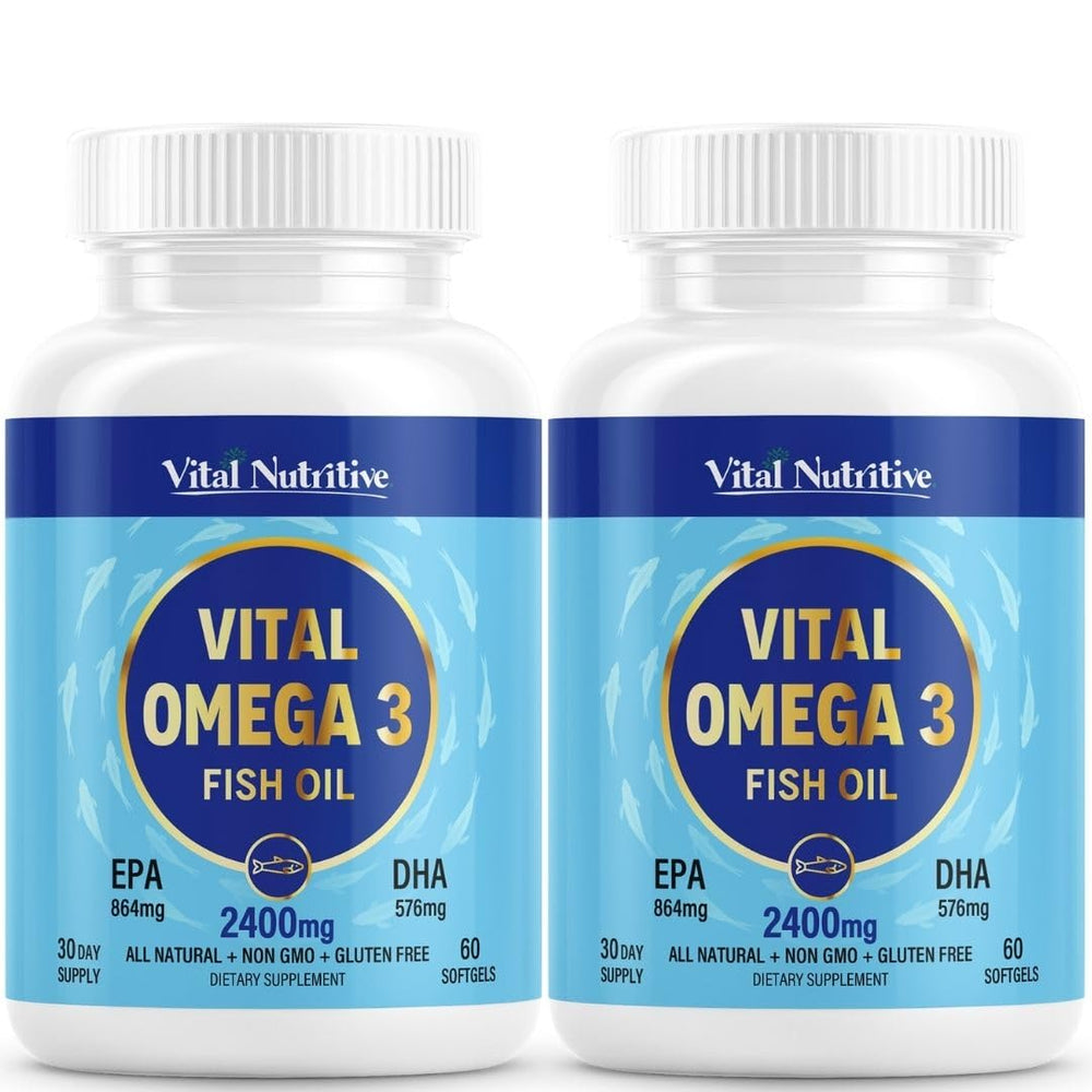 Vital Nutritive lemon softgels front view for brain and heart support