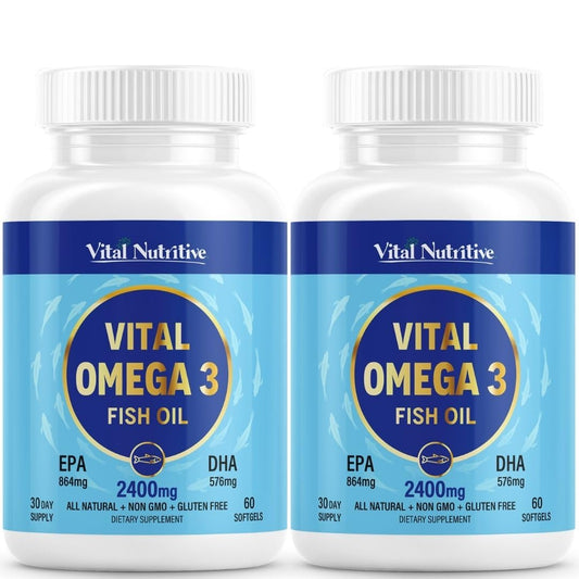 Vital Nutritive lemon softgels front view for brain and heart support