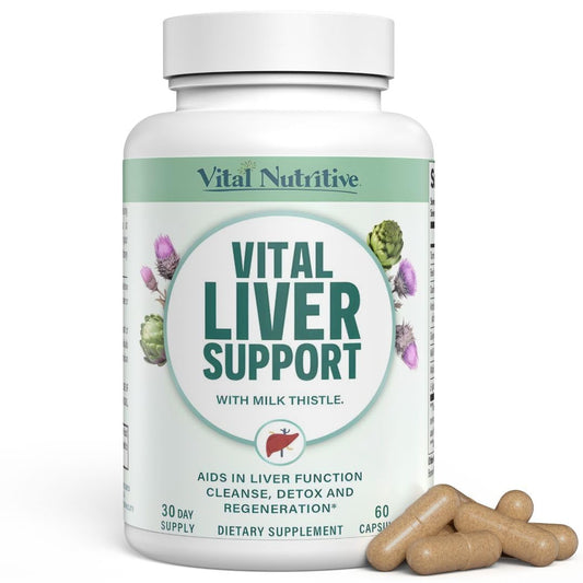 Vital Nutritive Vital Liver Support bottle front showing premium liver health blend