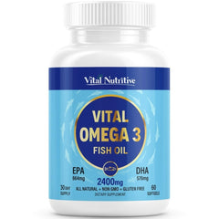 Vital Nutritive Vital Omega3 bottle front with high-potency capsules for daily wellness.