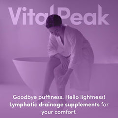 Vital Peak Lymph Peak bottle with natural light for daily wellness routine.