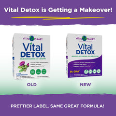 Vital Planet Vital Detox packaging box showing the 14-day kit.