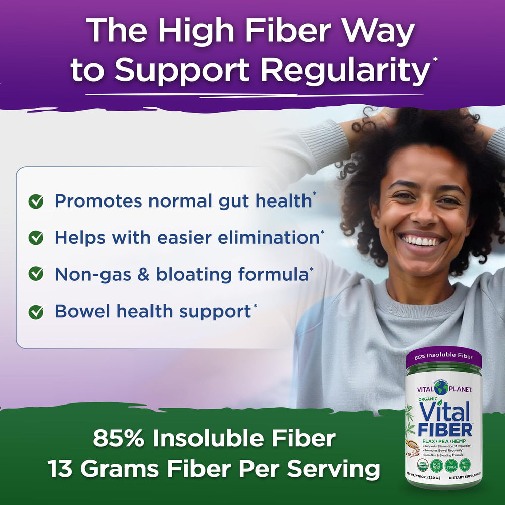 Vital Planet Vital Fiber being added to a smoothie for convenience