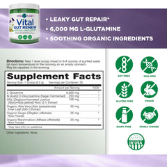 Vital Gut Renew powder scoop ready to mix for gentle, on-the-go digestive support