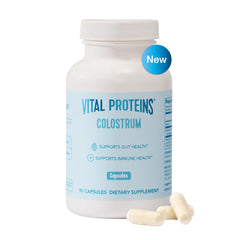 Vital Proteins bovine colostrum capsules bottle for daily gut support