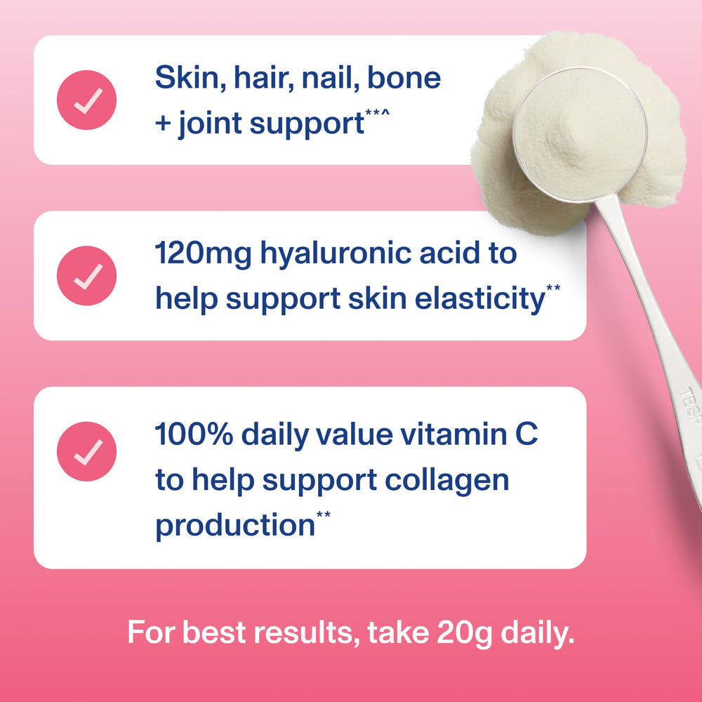 Vital Proteins Collagen Peptides Advanced bottle side view highlights grass-fed sourcing