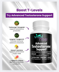 Vital Rise label details emphasize vegan, plant-based wellness