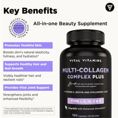 Vital Vitamins biotin hyaluronic acid capsules suggesting skin hydration benefits.